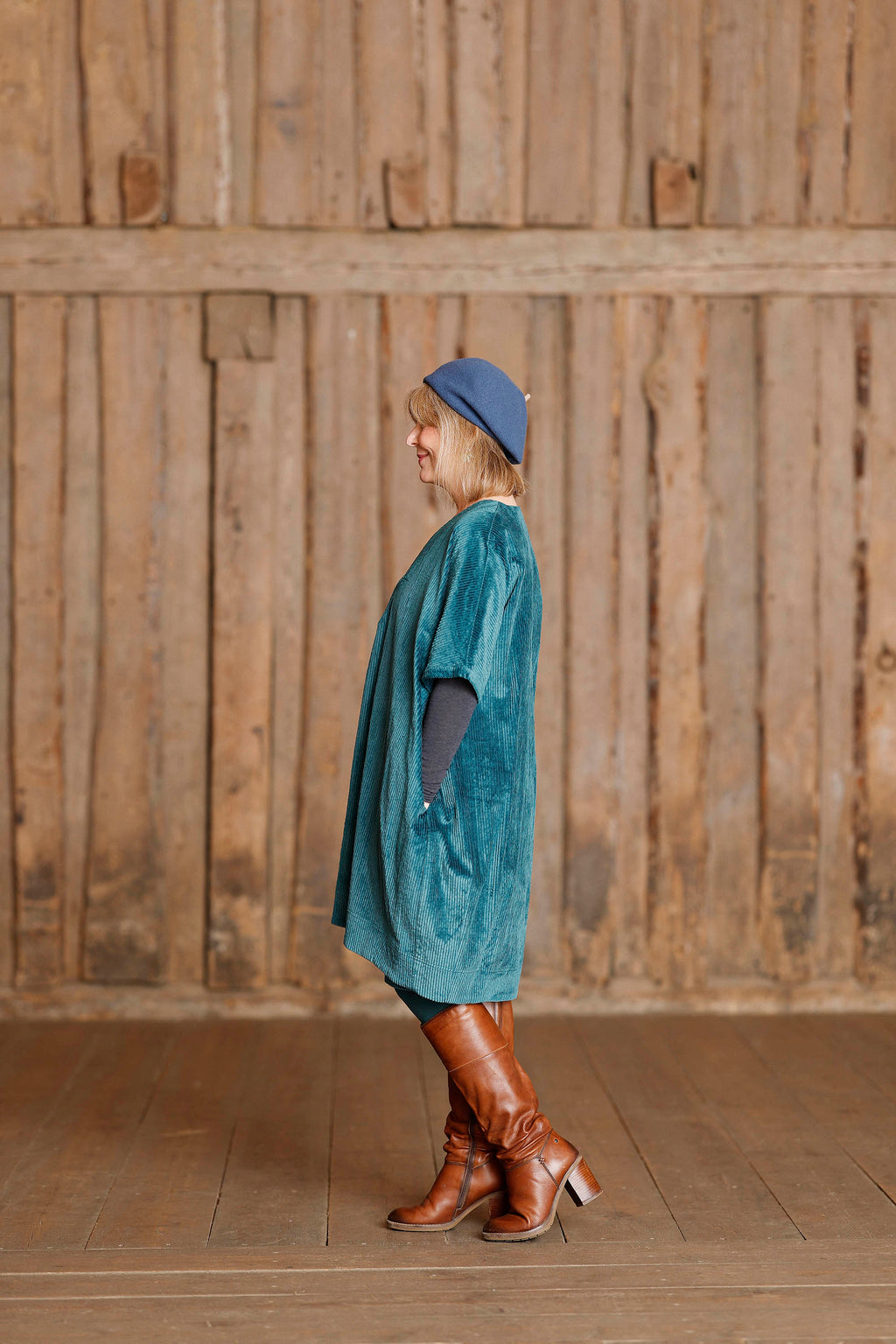 Petrolblå oversize blus
