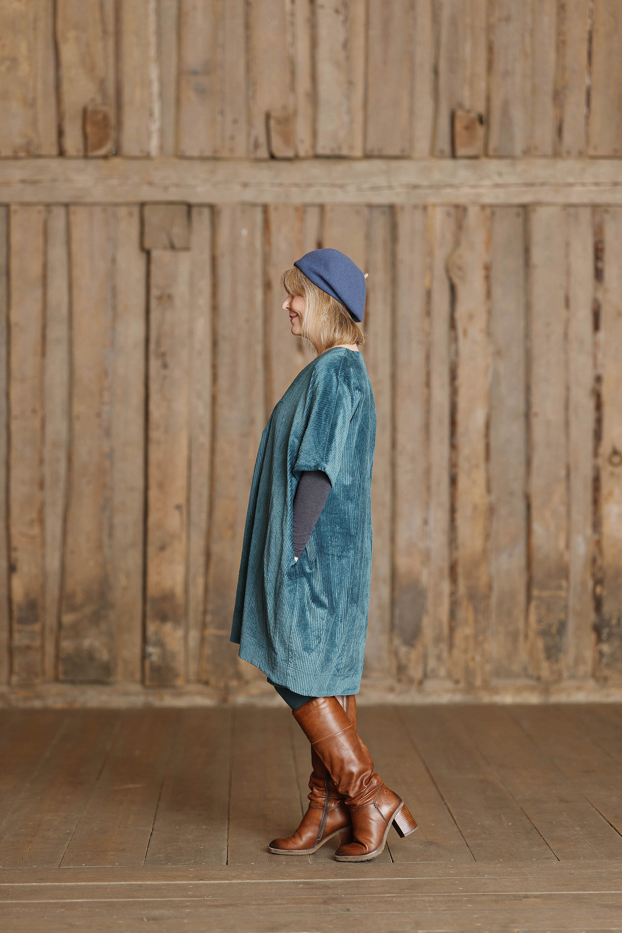 Petrolblå oversize blus