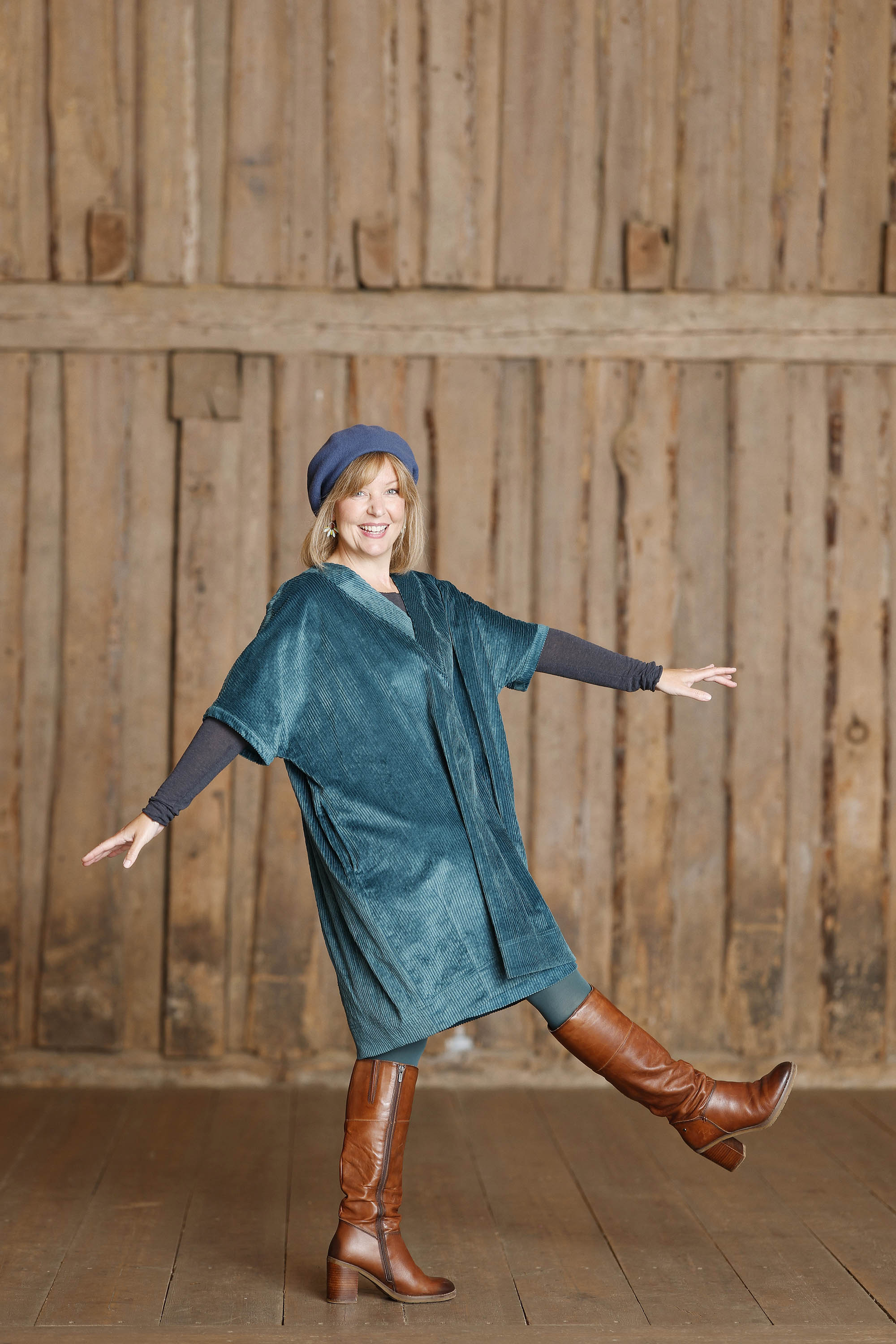 Petrolblå oversize blus