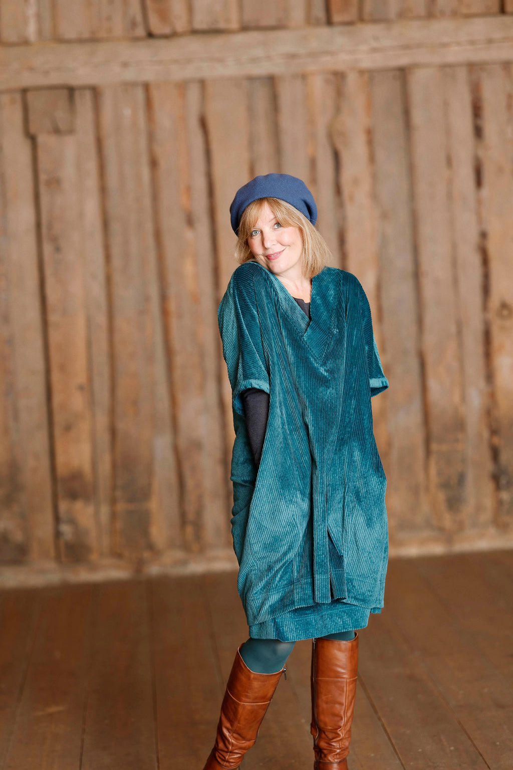 Petrolblå oversize blus