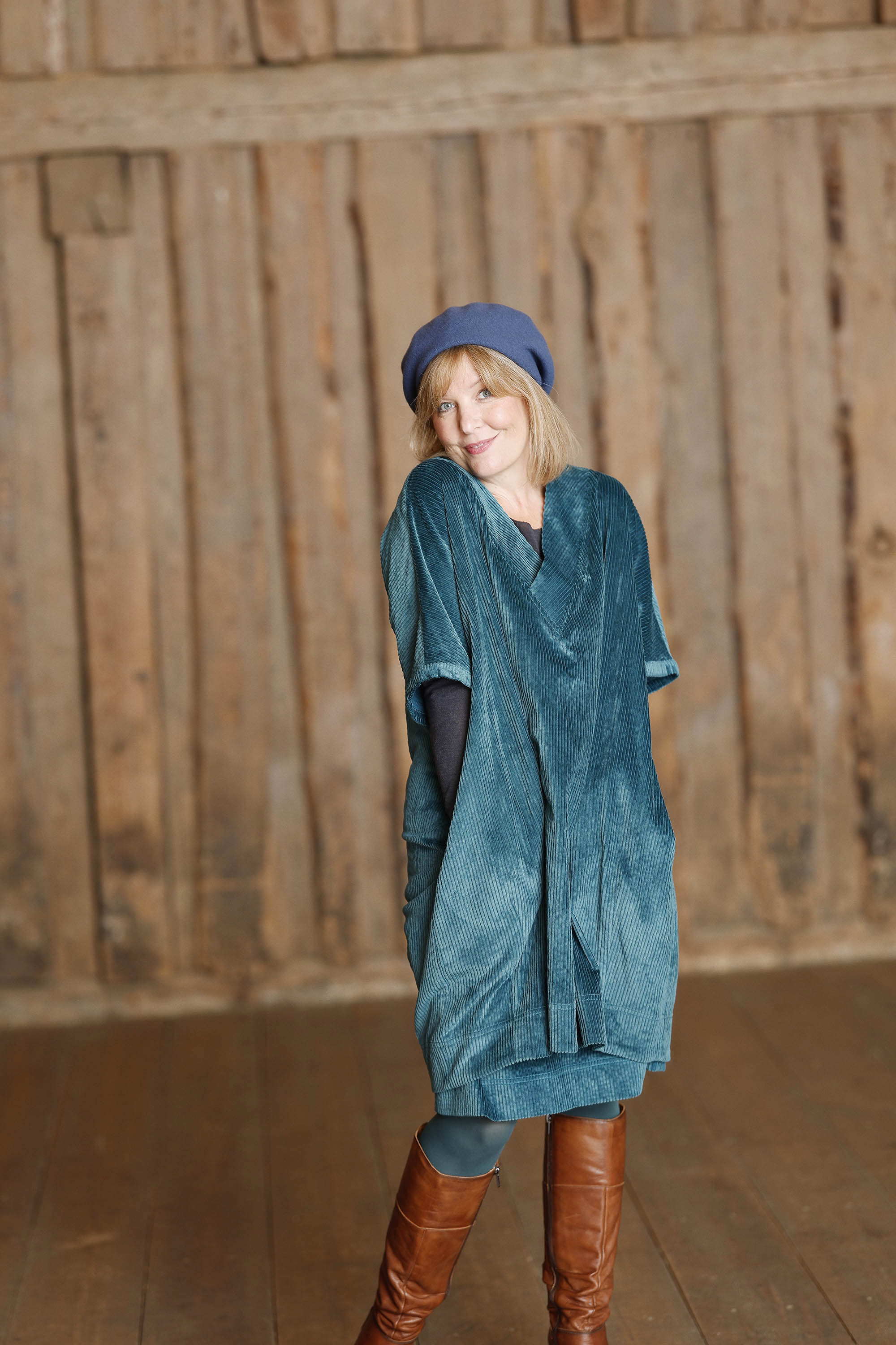 Petrolblå oversize blus