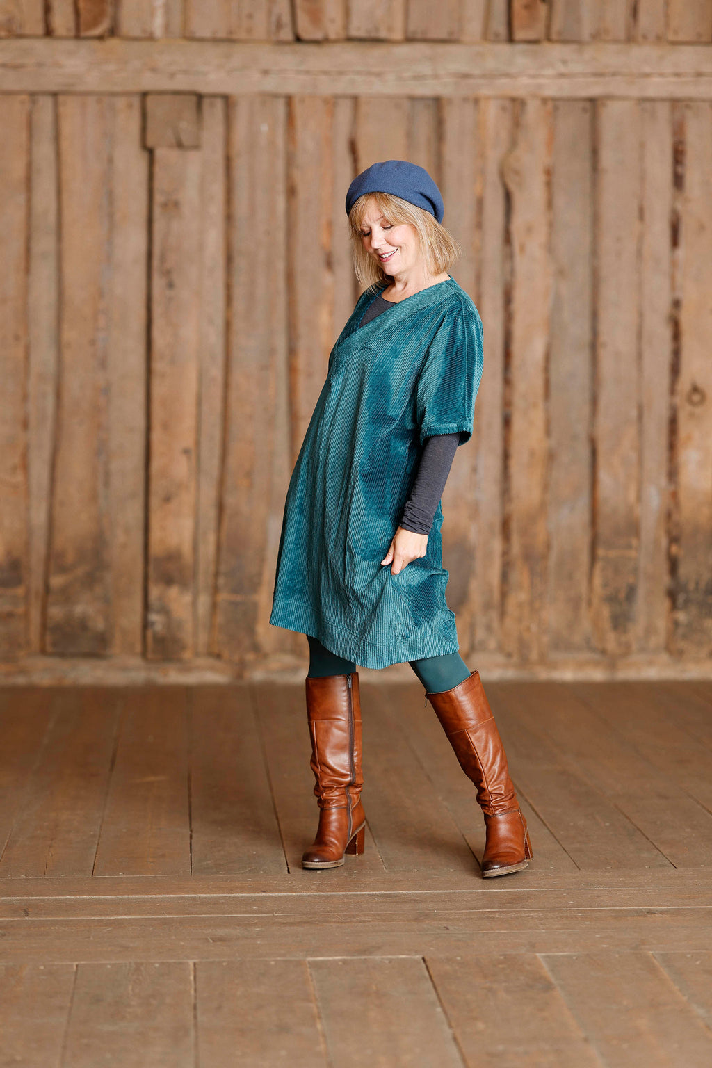 Petrolblå oversize blus