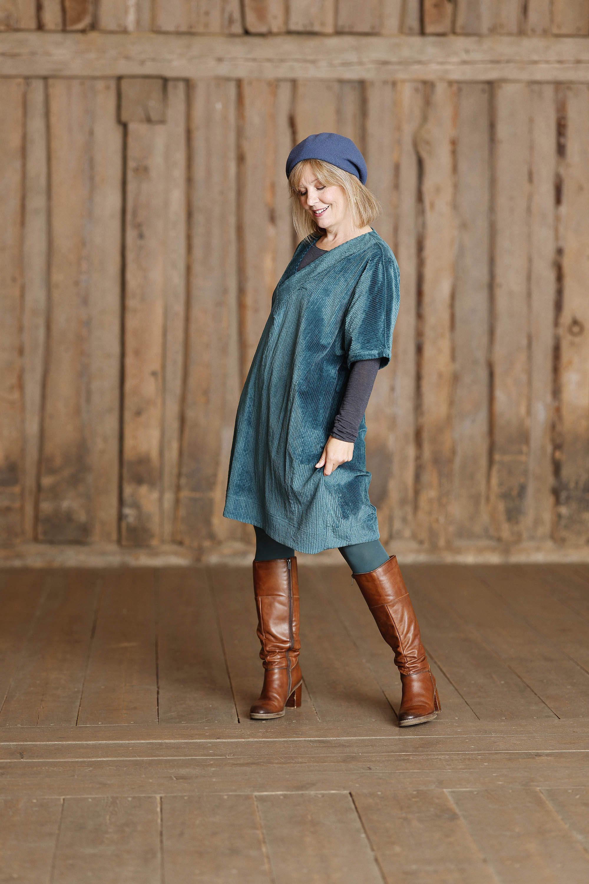 Petrolblå oversize blus