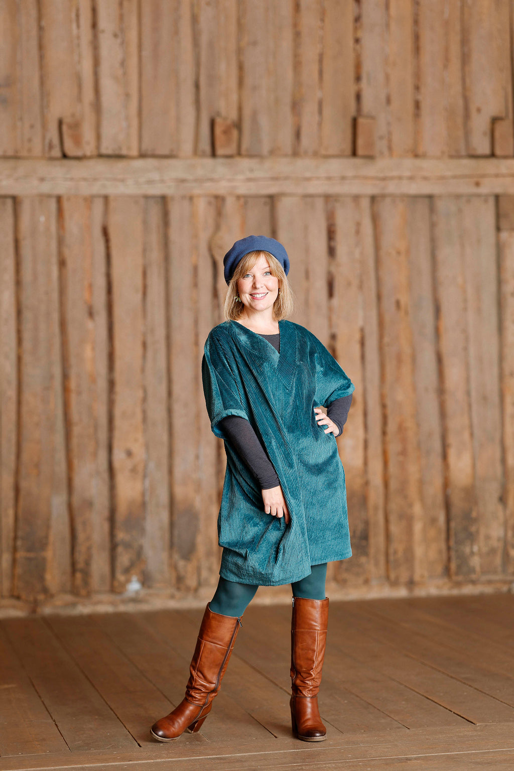 Petrolblå oversize blus