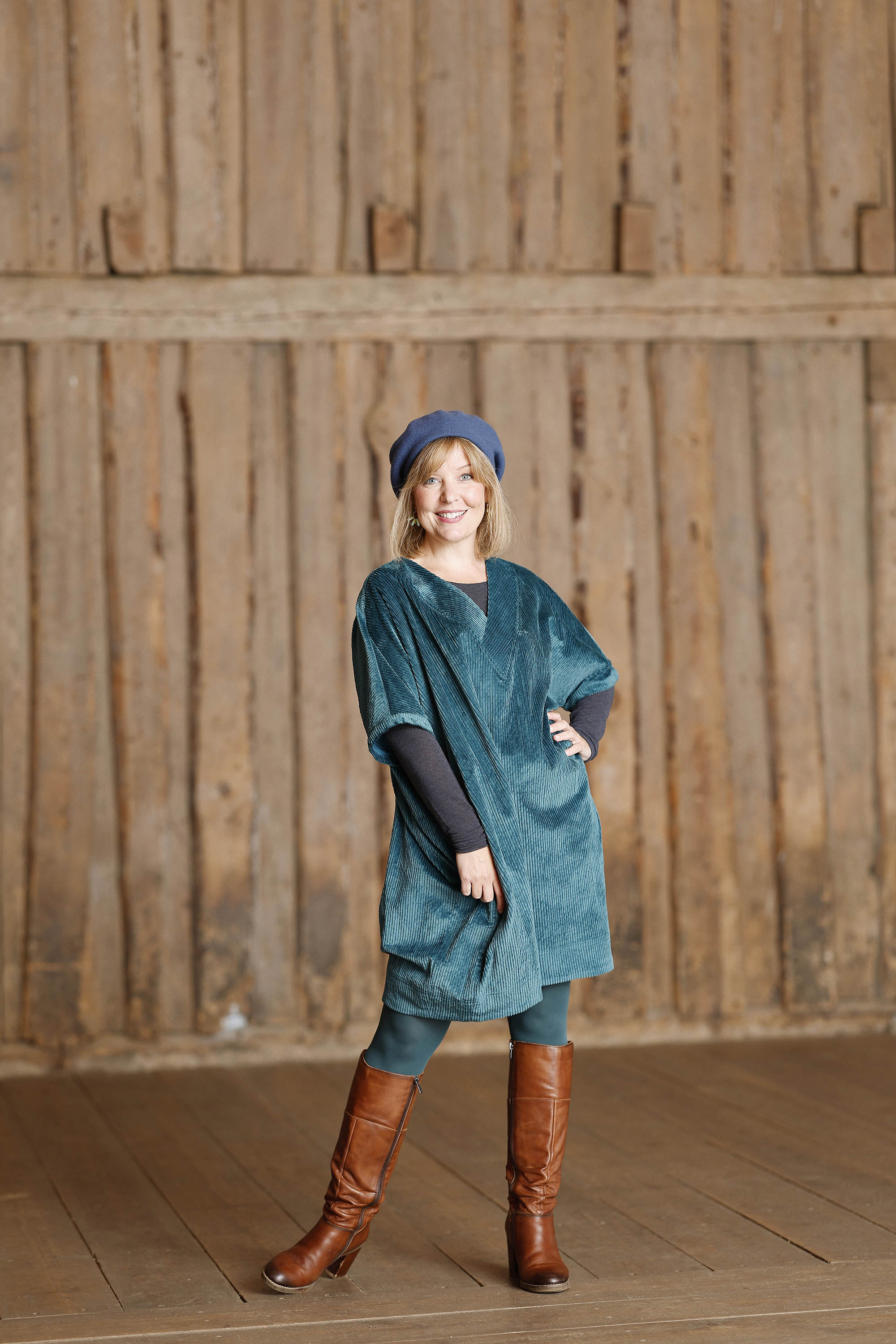 Petrolblå oversize blus