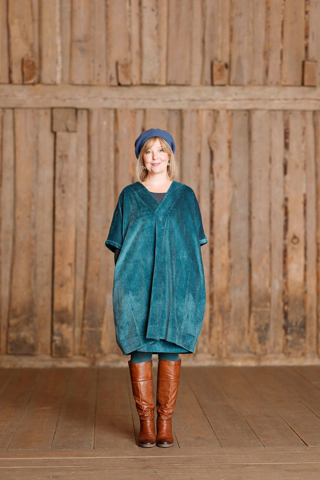 Petrolblå oversize blus