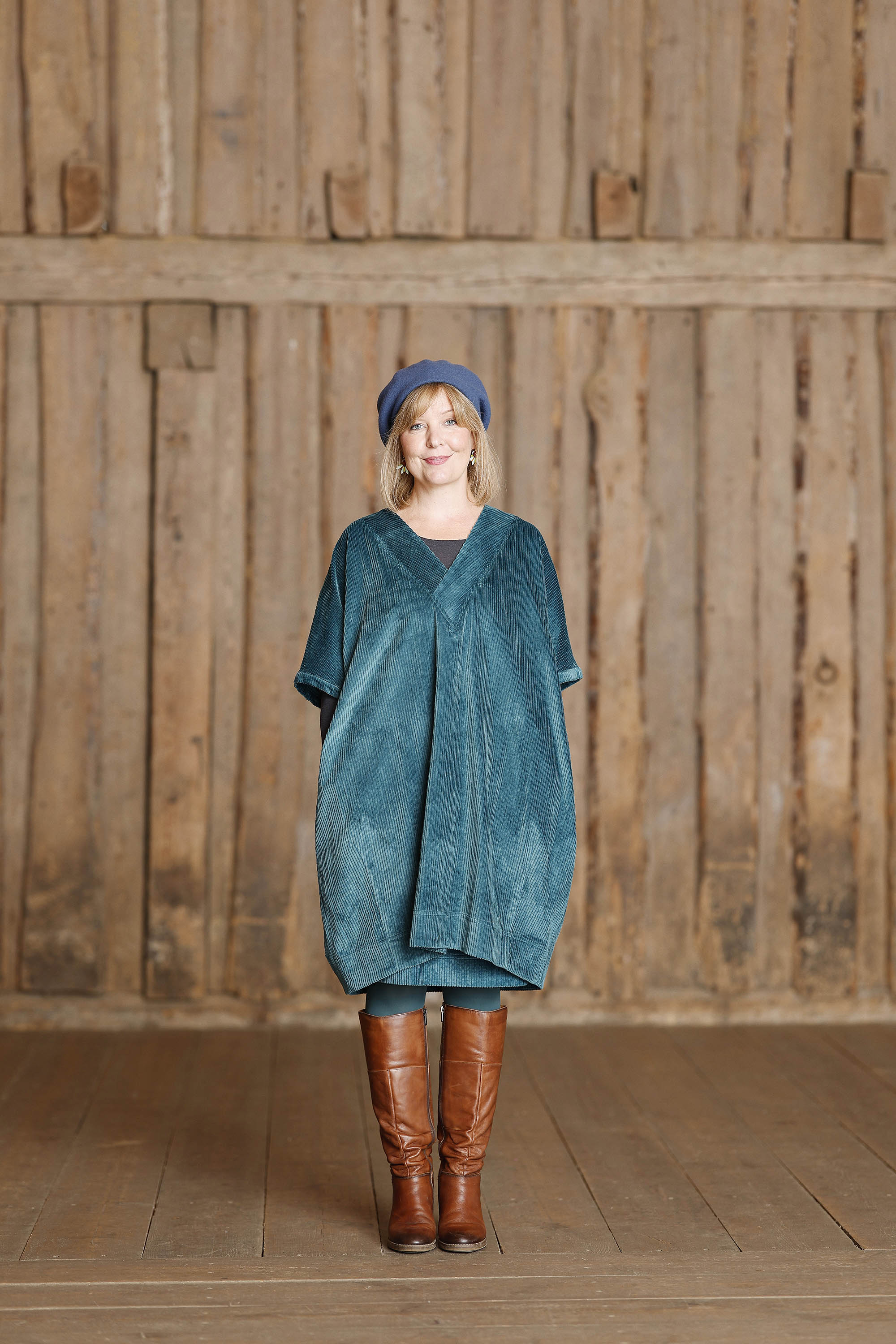 Petrolblå oversize blus