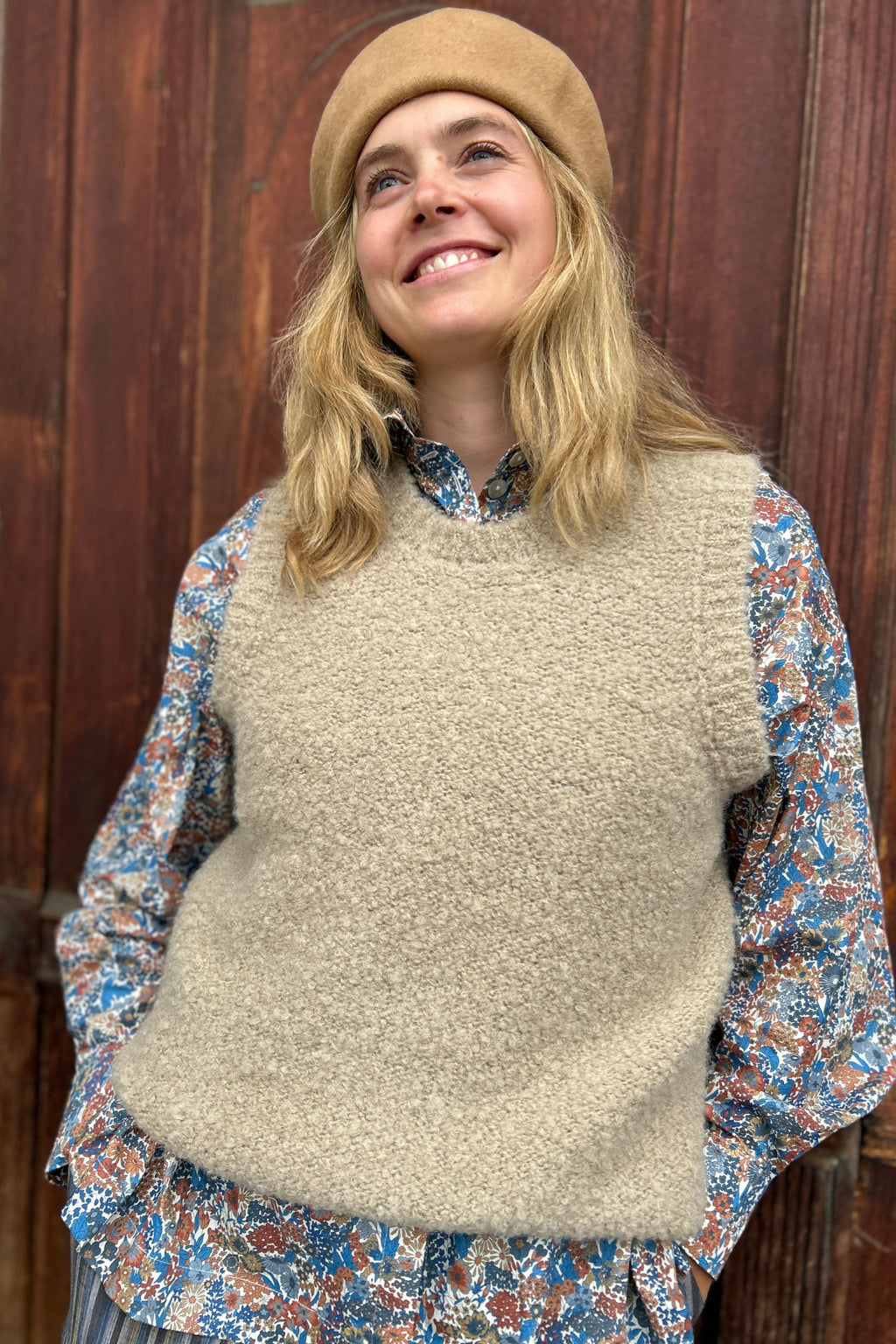 Shirt with a beautiful iconic brown and blue Liberty print.