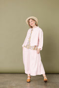 Kort ljus rosa jacka i 100% lin