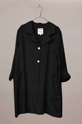 Long black jacket in 100% linen