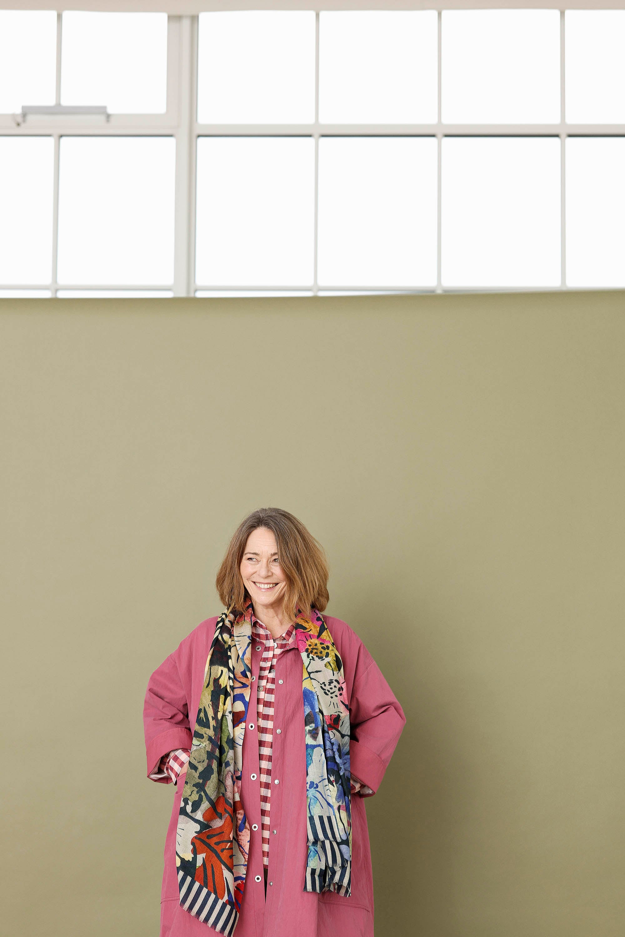 Signe Kejlbo wool/silk scarf with flower print