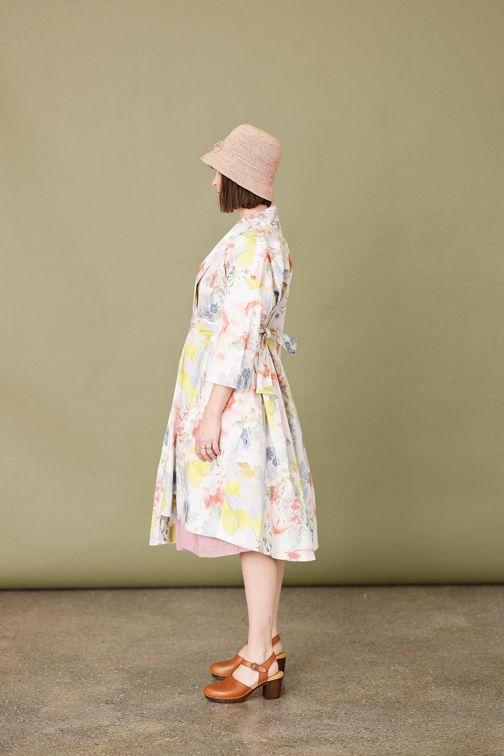Kimono coat with graphic Signe Kejlbo print