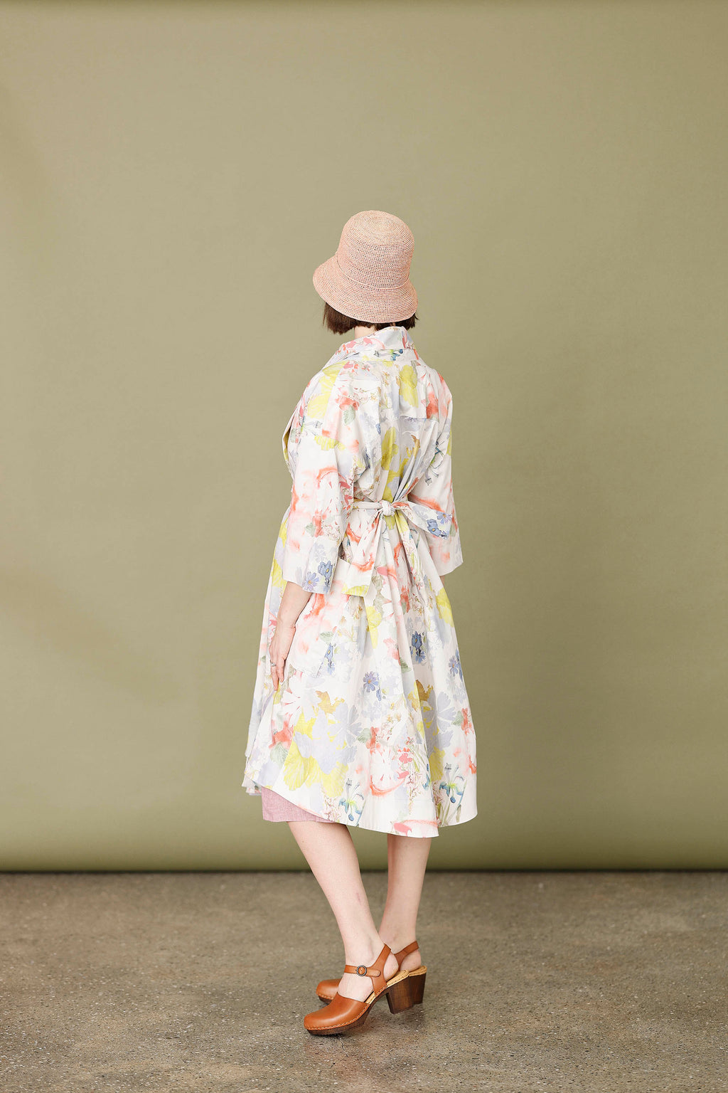 Kimono coat with graphic Signe Kejlbo print