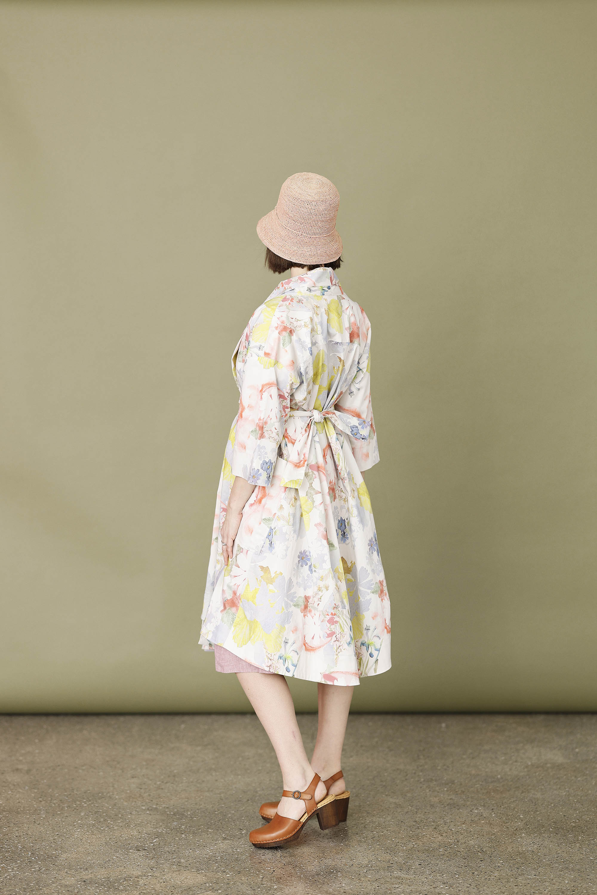 Kimono coat with graphic Signe Kejlbo print