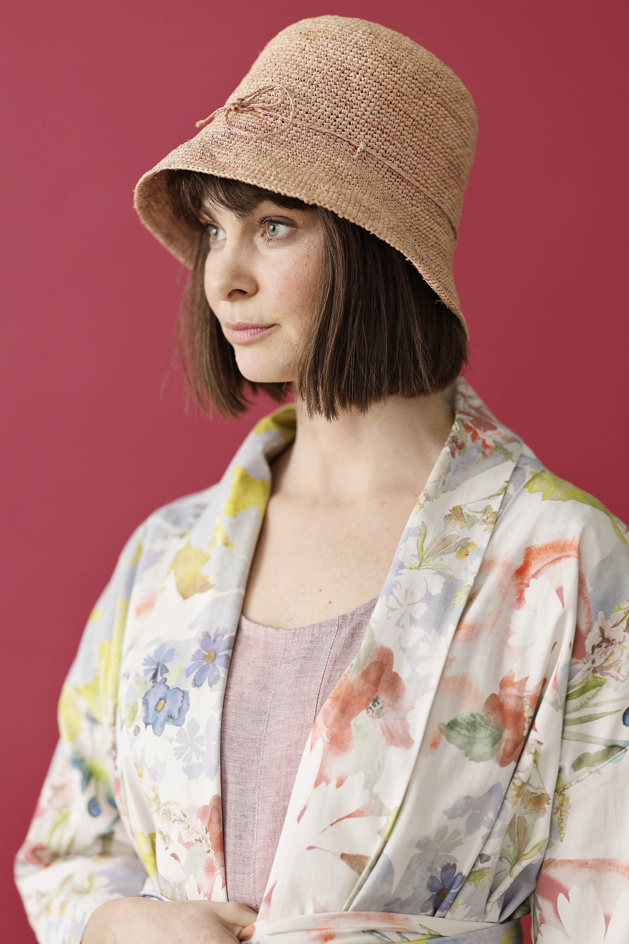 Kimono coat with graphic Signe Kejlbo print