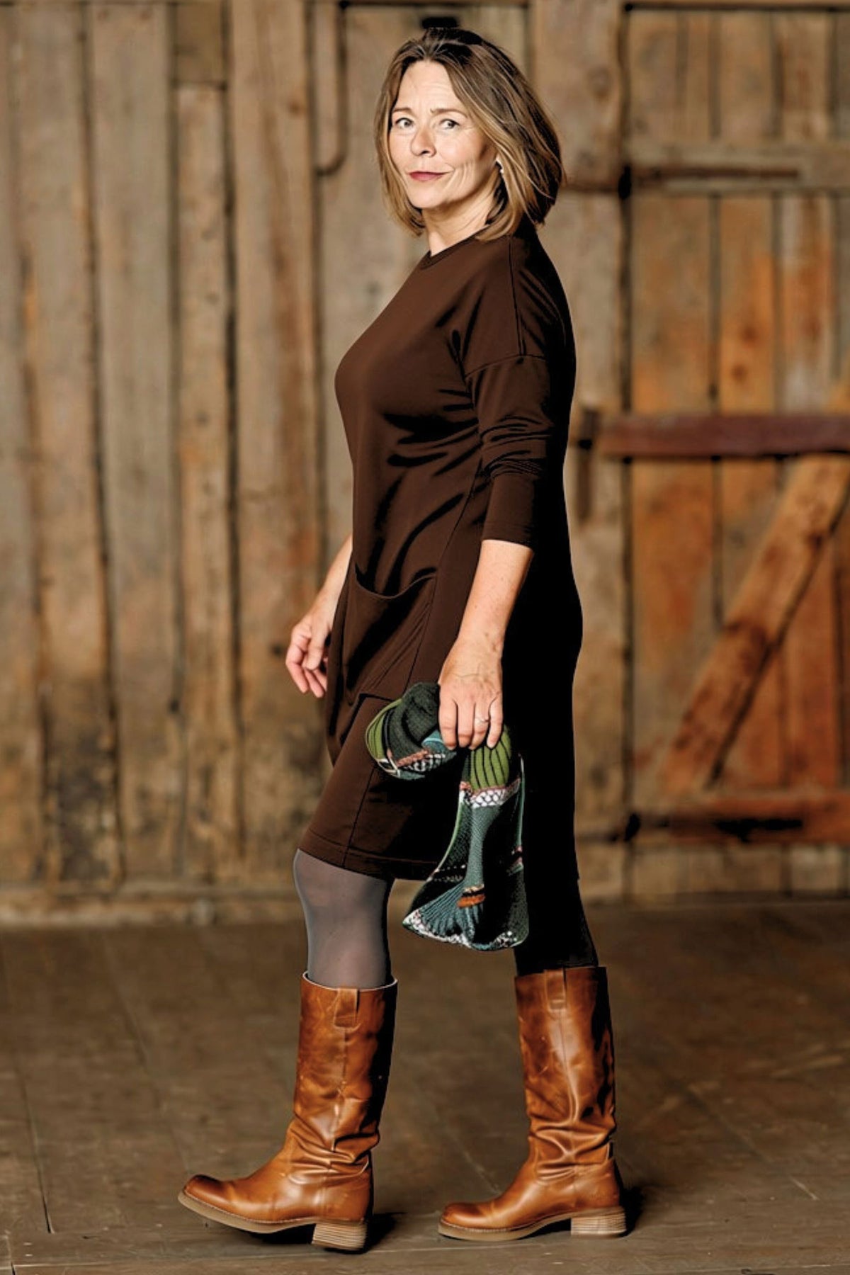 Brown Knit Dress Muse Wear