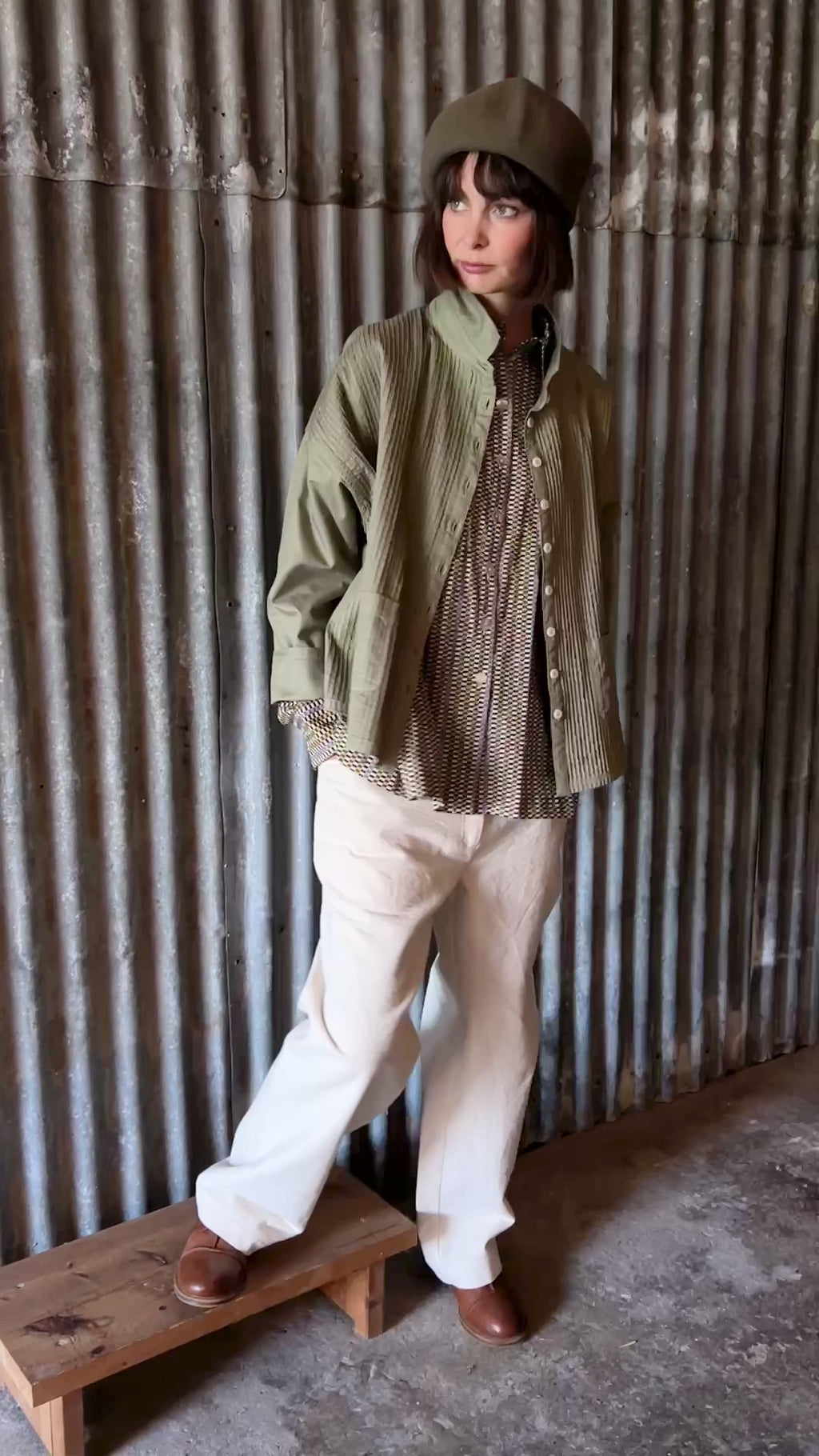 YaccoMaricard shirt jacket in light khaki 