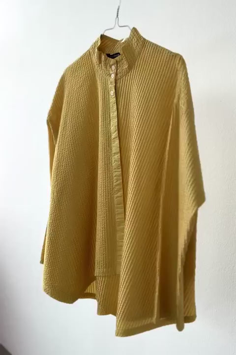 Yellow YaccoMaricard shirt with asymmetrical closure