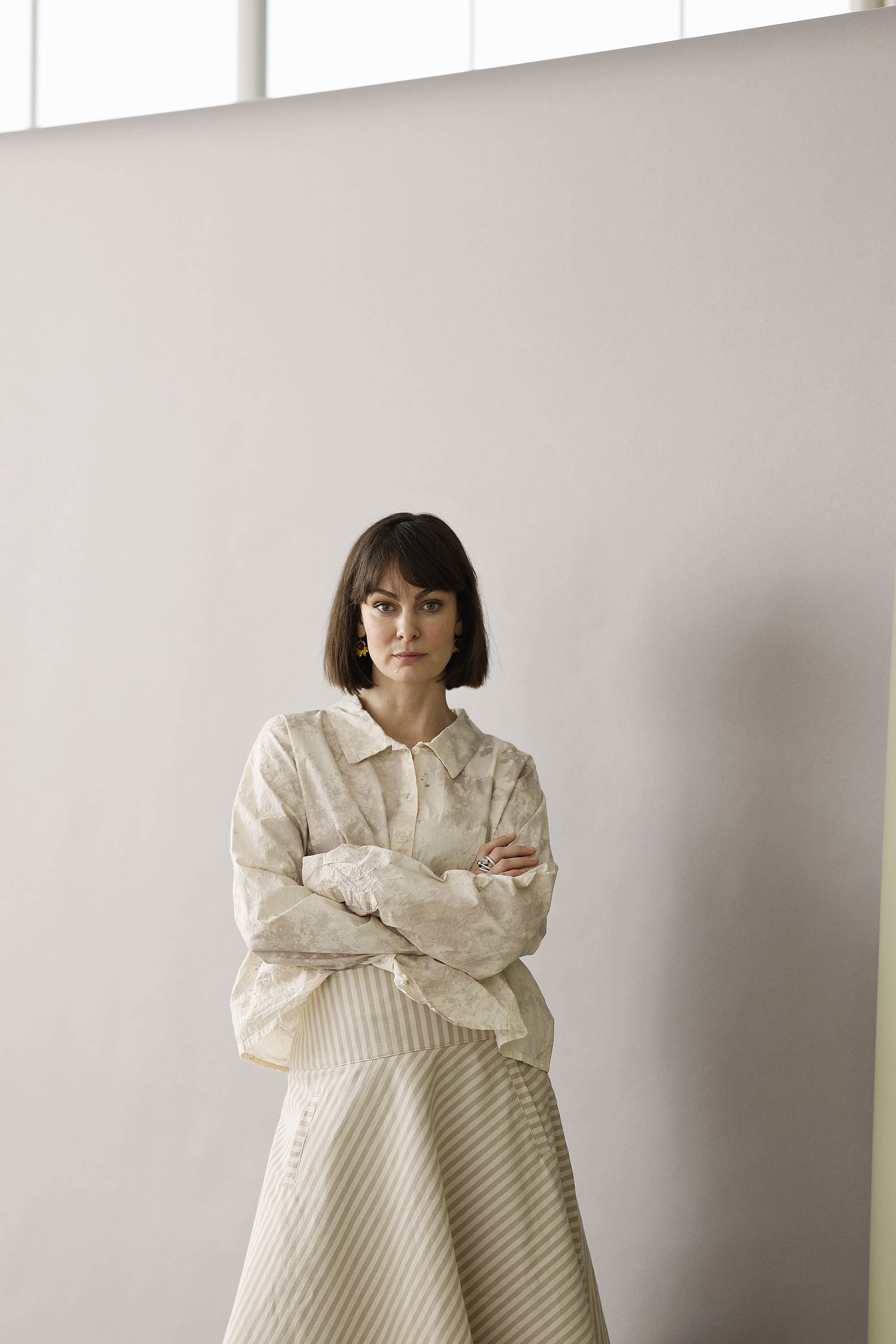 Lys håndfarvet unika tie dye skjorte fra Privatsachen