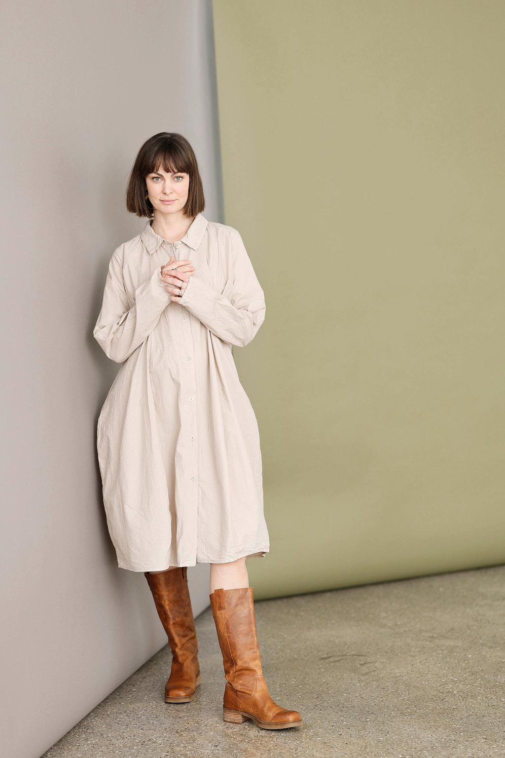 Cool cremefarvet skjortekjole fra Privatsachen