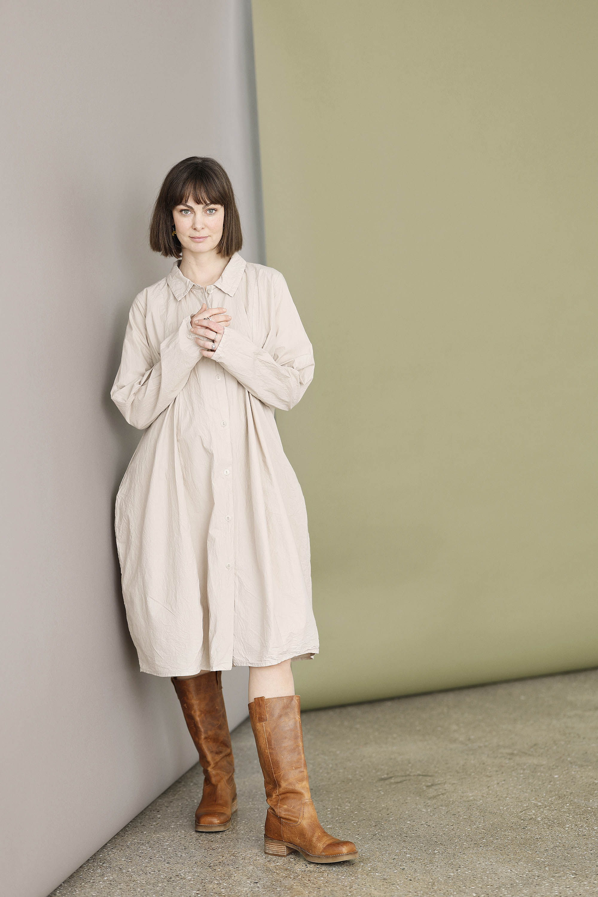 Cool cremefarvet skjortekjole fra Privatsachen