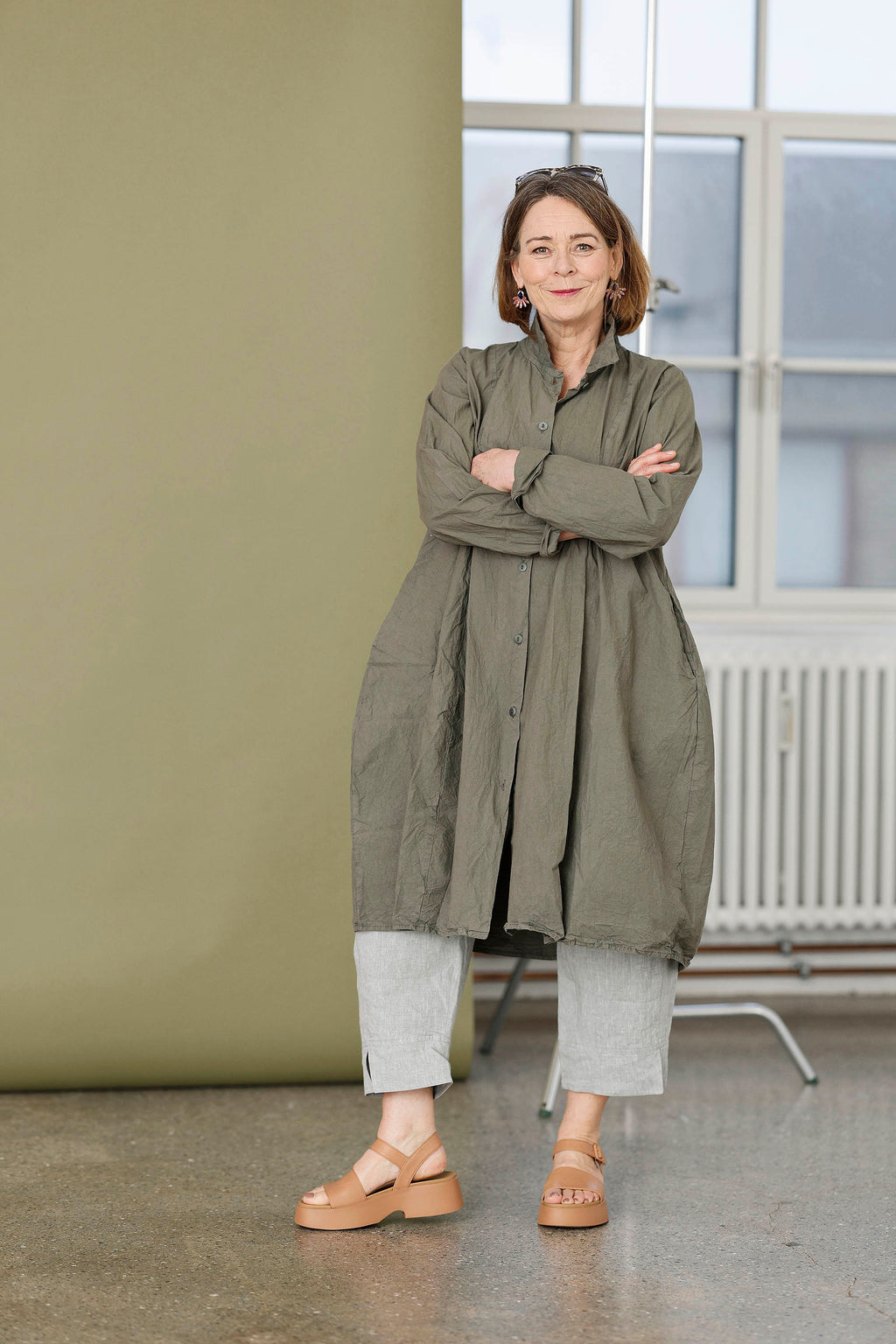 Cool støvet grøn skjortekjole fra Privatsachen