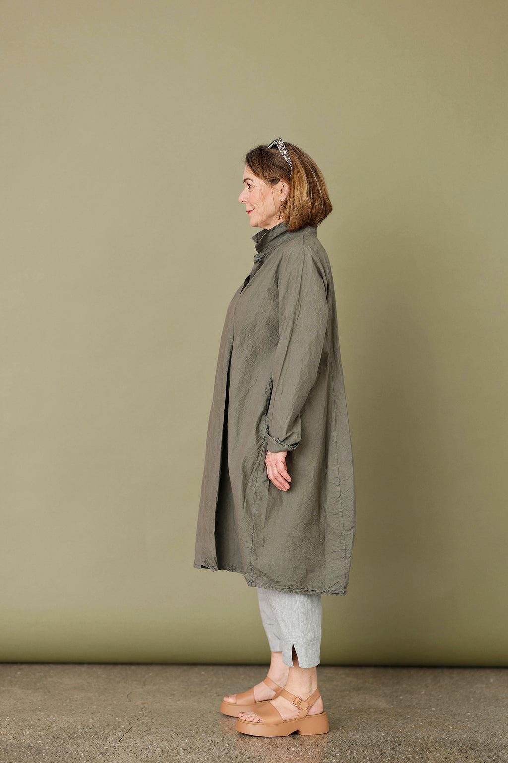 Cool støvet grøn skjortekjole fra Privatsachen