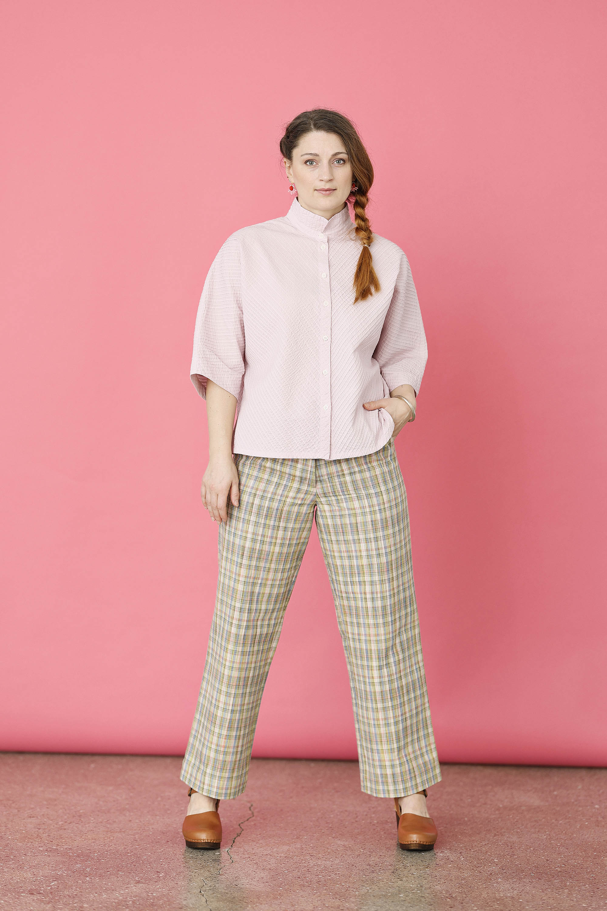 Rose YaccoMaricard shirt with batwing sleeves.