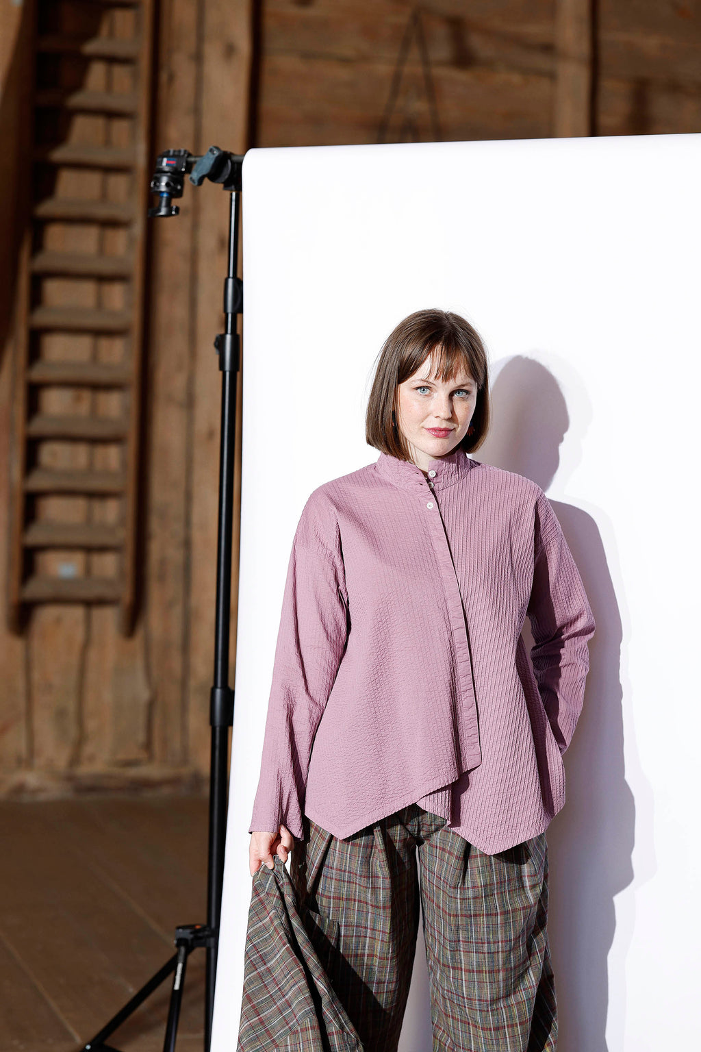 White YaccoMaricard shirt with asymmetric closure
