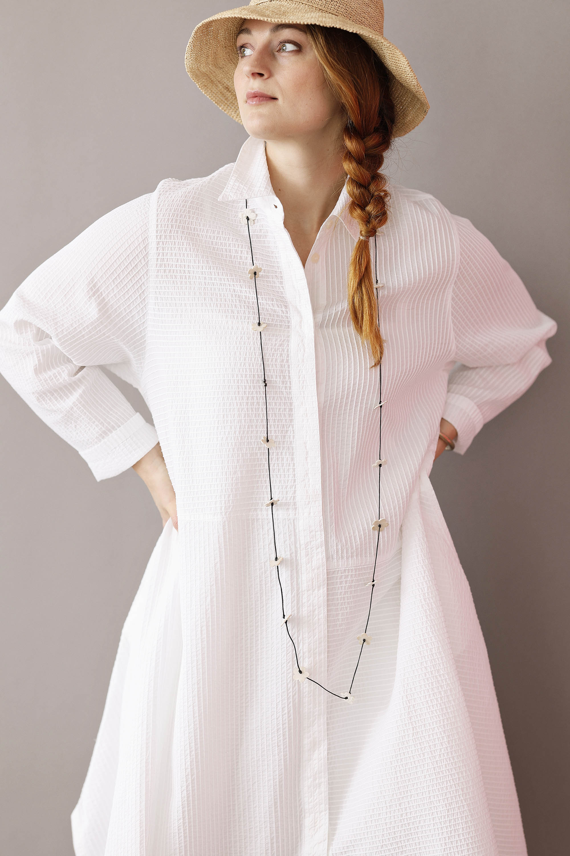 White exclusive YaccoMaricard shirt dress