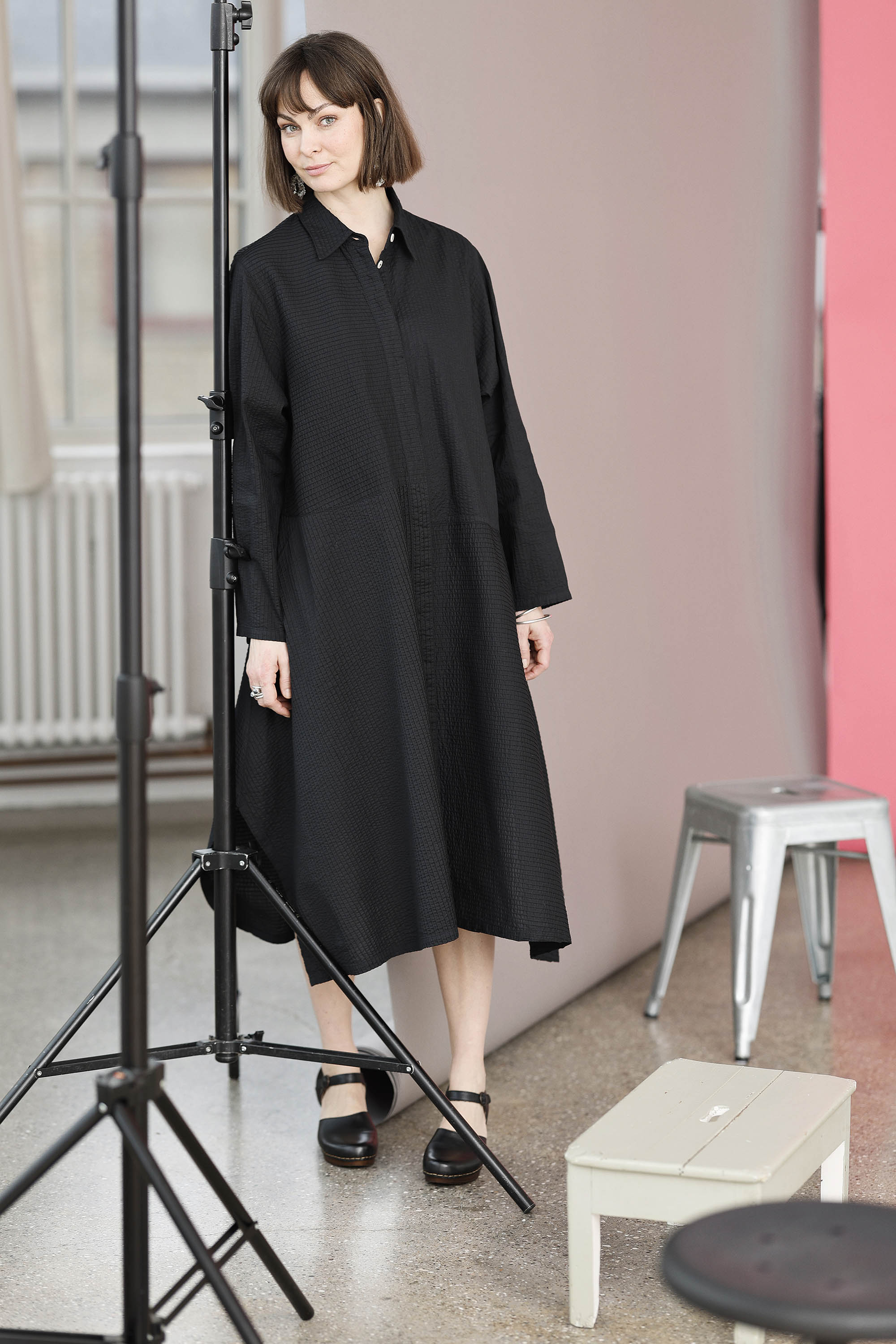 Black exclusive YaccoMaricard shirt dress