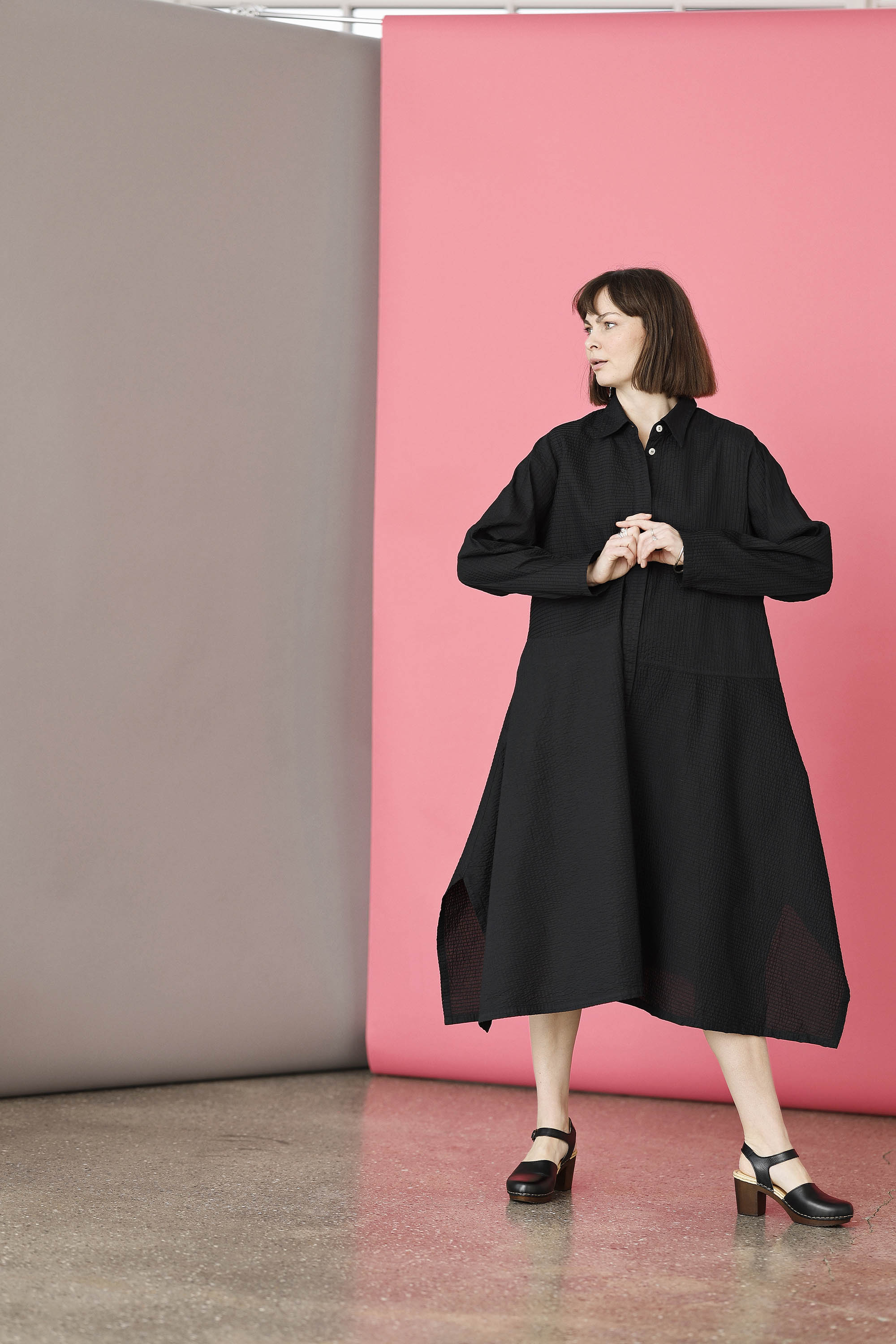 Black exclusive YaccoMaricard shirt dress