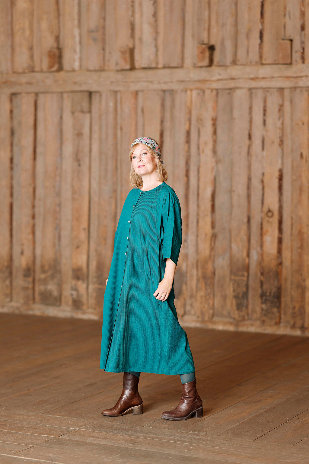 Deep emerald farvet skjortekjole fra YaccoMaricard