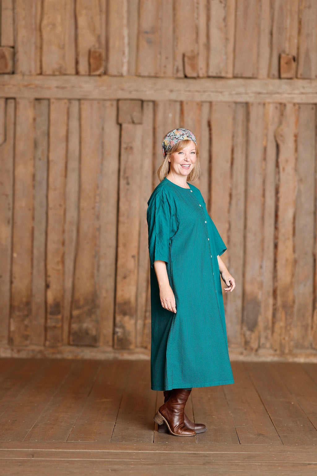 Deep emerald farvet skjortekjole fra YaccoMaricard