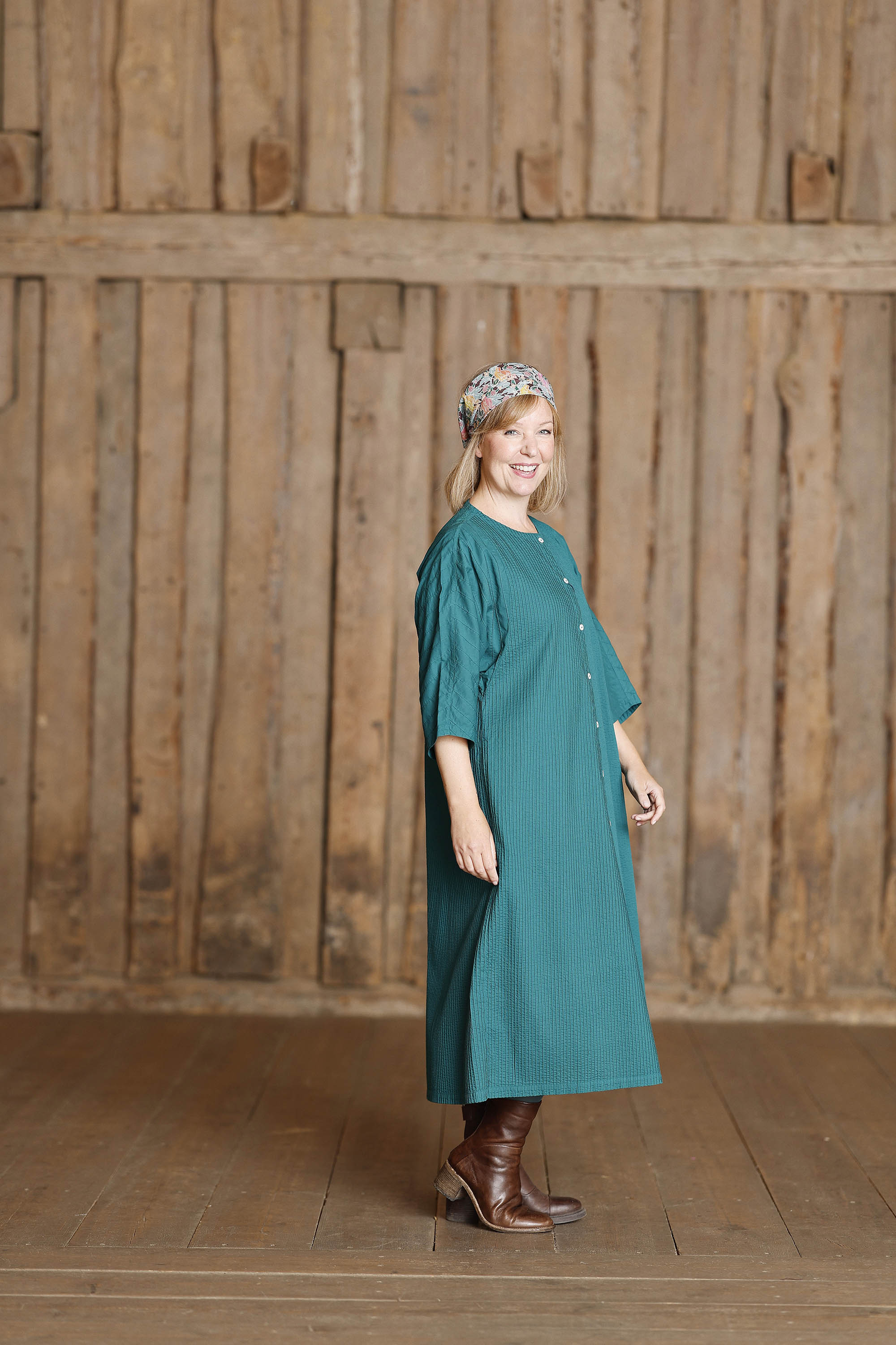 Deep emerald farvet skjortekjole fra YaccoMaricard