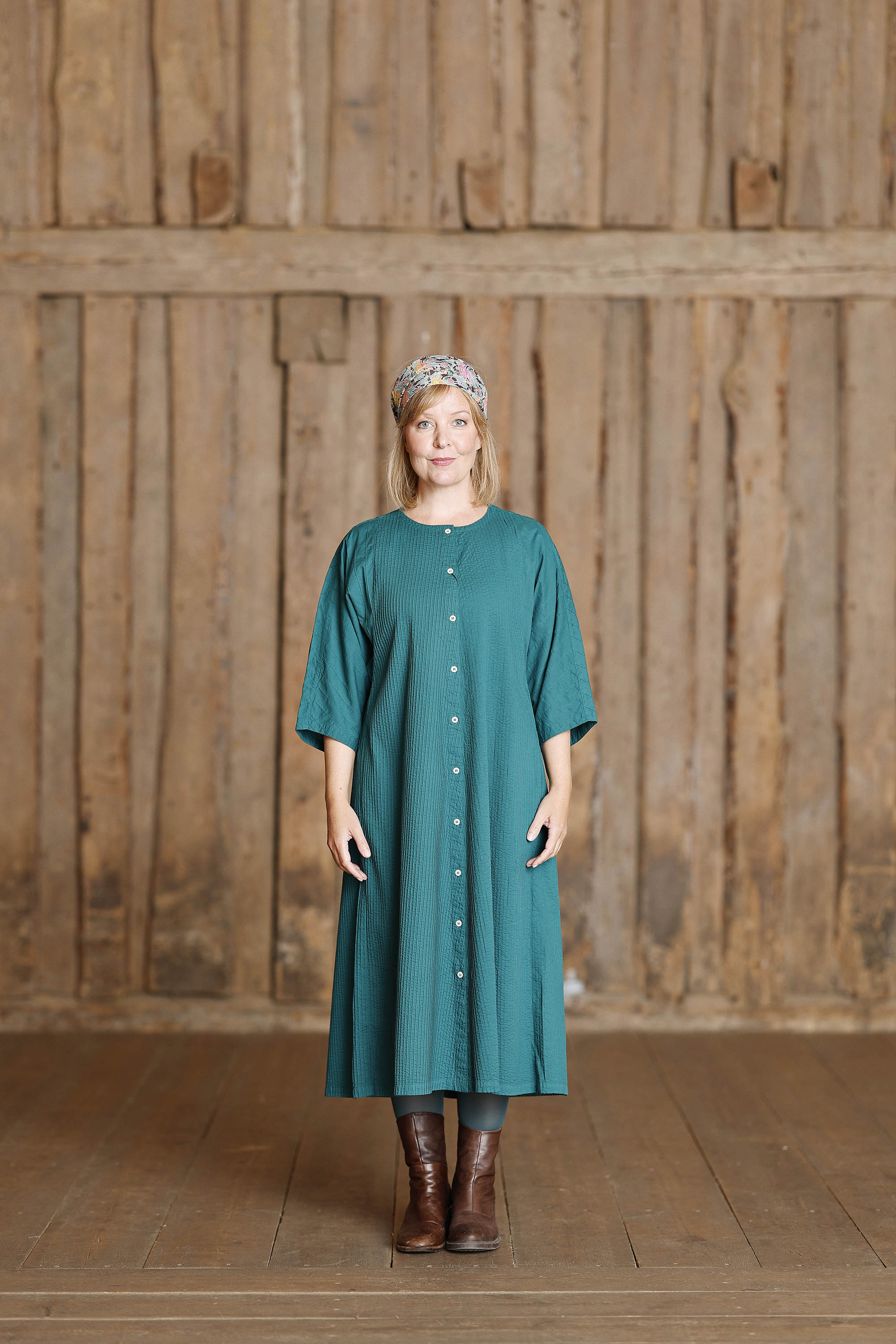 Deep emerald farvet skjortekjole fra YaccoMaricard
