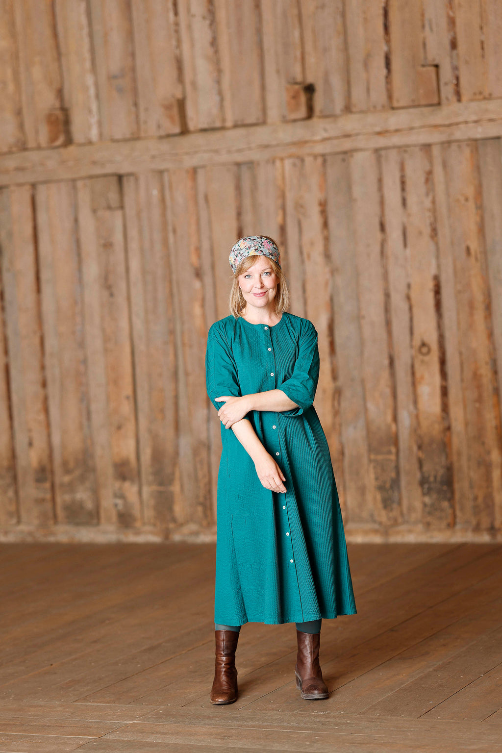 Deep emerald farvet skjortekjole fra YaccoMaricard
