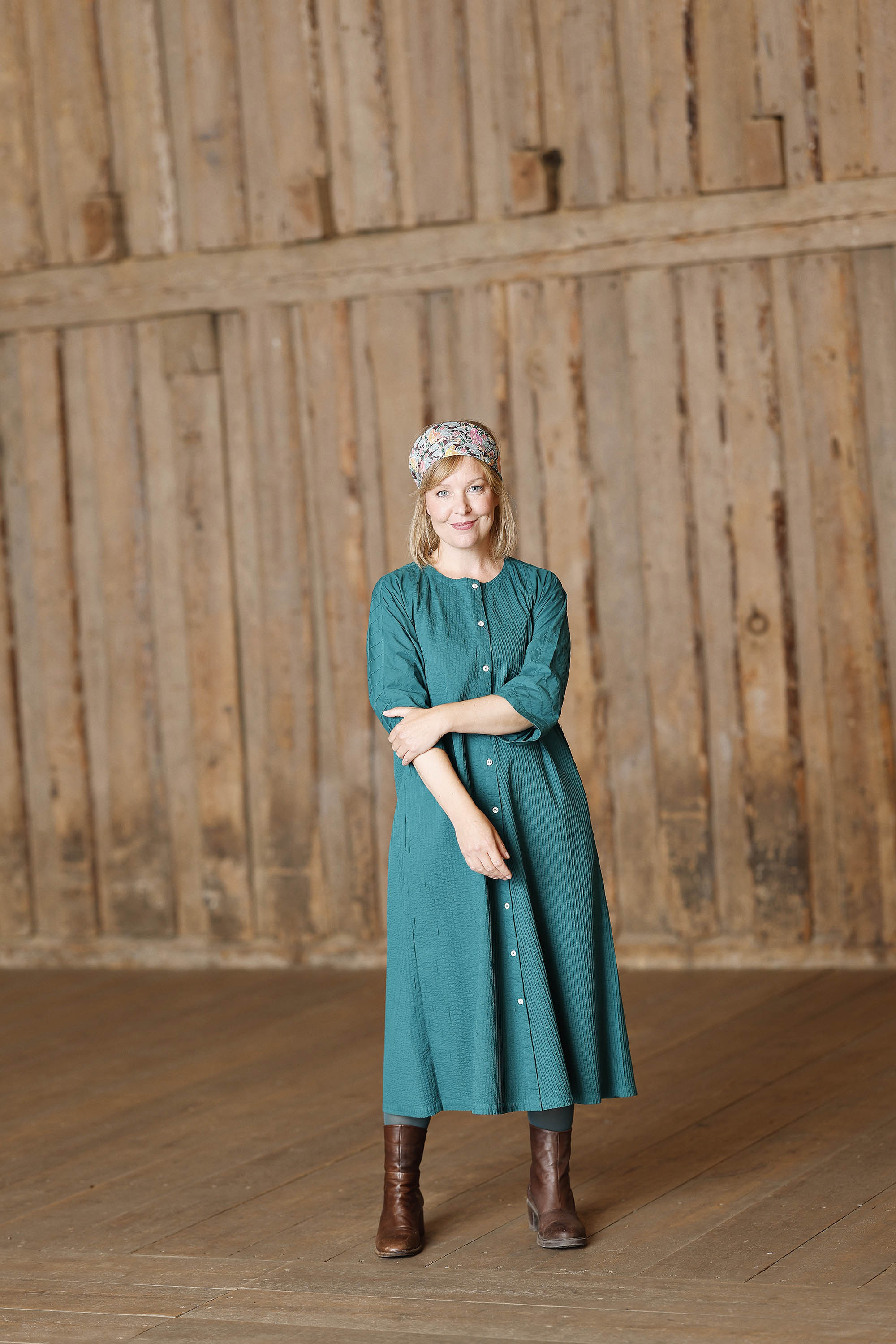 Deep emerald farvet skjortekjole fra YaccoMaricard