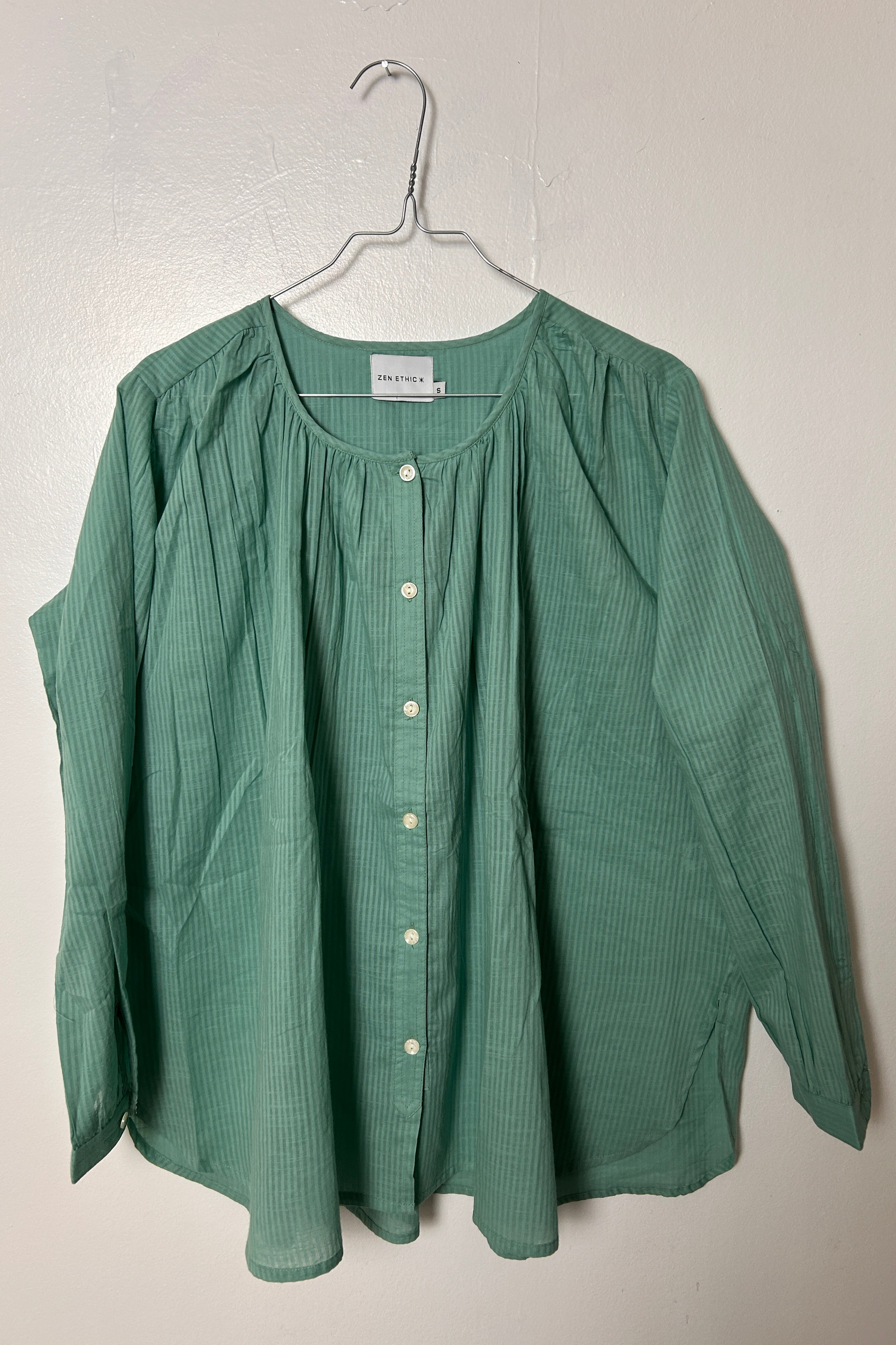 Chloe white-striped summer blouse